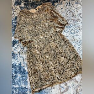 Wren for Scoop 100% Silk Cheetah Animal Print Open Back Dress Small